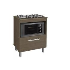 PASSE BEM Balcão de Cozinha com Nicho e Tampo para Cooktop - Branco