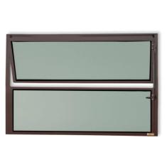 Janela de Alumínio Basculante 40x100cm Vidro Mini Boreal Master Brimak Corten