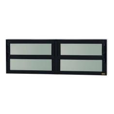 Janela de Alumínio Basculante 2 Seções 40x150cm Vidro Mini Boreal Elite Brimak Preto