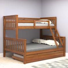 Beliche Woodstore Casal/Solteiro D Madeira Com Cama Auxiliar Branco