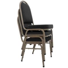 03 Cadeiras Para Hotel E Auditório Linha Hotel Preto