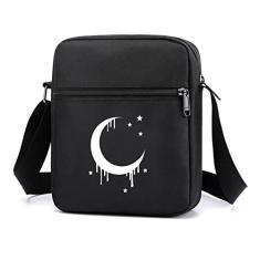 Bolsa transversal gótica mini bolsa carteiro bolsa gótica com alças ajustáveis, Preto