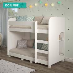 Beliche Montessoriana 100% Mdf Com Prateleira E Pés Ema Cimol Branco Branco