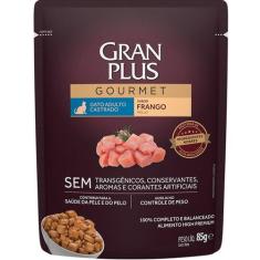Ração Úmida GranPlus Gourmet Sachê para Gatos Adultos Castrados Sabor 