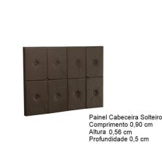 Painel Cama Box Botão Solteiro 0,90 Elegance Cor Marrom