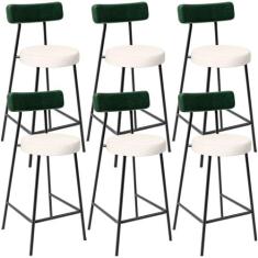 Kit 06 Banquetas Baixa Bar Cozinha E Sala De Jantar Milão L02 material
