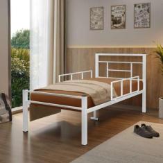 Cama Solteiro em Aço Tubular Grade de Segurança Integrada - HOME AS, B