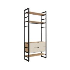 guarda-roupa closet modulado industrial philly 2 gv cedro e off white 101 cm