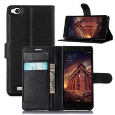XIAOMI Capa para Redmi 3, capa carteira flip de couro PU premium com compartimento para cartão, suporte e fecho magnético [capa interior à prova de choque de TPU] Compatível com XIAOMI Redmi 3