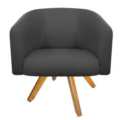 Poltrona Luiza Corano Nozes e Linho Chumbo