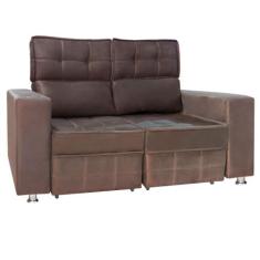 Sofá Retrátil e Reclinável 2 Lugares Londres 1.60cm com Molas Suede Sp