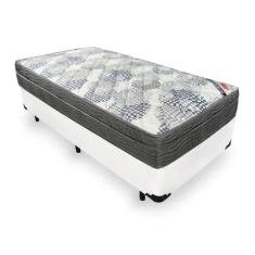 Cama Box Solteiro + Colchão de Molas Ensacadas Ortobom ISO SuperPocket