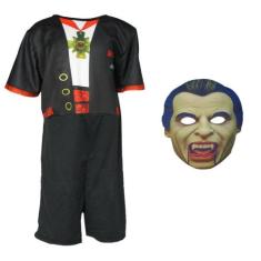 Fantasia Drácula Vampiro Infantil Macacão Curto Com Máscara - Fantasia