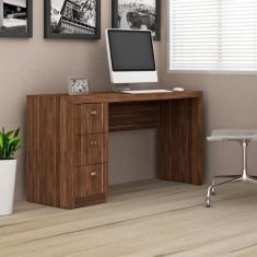 Mesa para Computador 3 Gavetas Nogal Me4102 - Tecno Mobili, Nogal