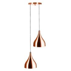 Lustre Pendente Aluminio Gota Duplo 21cm New Cobre - MARRYLUZ