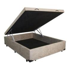 Cama Box Báu Casal Padrão 138x188 Em Tecido Suede Blindada Reforçada S