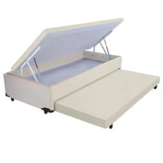 Cama Box Baú Solteiro Com Colchão Auxiliar 088x188 Em material sintéti