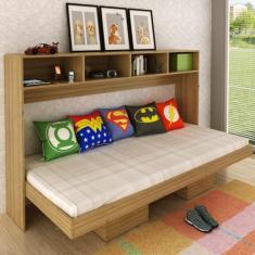 Cama Retratil Horizontal Solteiro CM8020 Amendoa Tecno Mobili