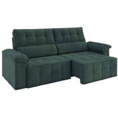 Sofá Retrátil e Reclinável 3 Lugares 2,20m Veludo Santorini Cinza Luizzi