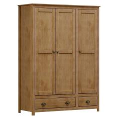 Guarda Roupa Solteiro Topázio 3 Portas E 2 Gavetas Freijó - Finestra Móveis Freijó