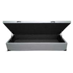 Cama Box Baú Solteirão King Sintético Cinza, Imperium do Sono, Com Pis