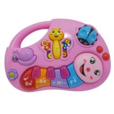 Brinquedo Piano Teclado Infantil Musical Centopeia - TZE KIDS, Rosa