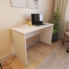 Escrivaninha Mesa Escritório 130cmx47cm 130cm Branca - Bramov Móveis