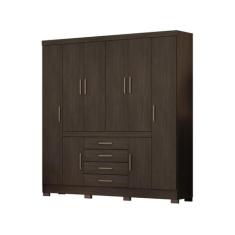 Guarda Roupa Casal 8 Portas New Realce 84020 Ébano Touch Demóbile, Éba