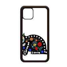 Capa Black Cat Flower Bone Halloween Terror para iPhone 12 Pro Max para Apple Mini Mobile Case Shell