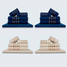 Jogo De Toalhas 20 Pçs Coleção Dubai 100% Algodão Az+bg