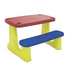 Conjunto de 1 Tampo, Assento e 1 Base de Plásticos Montável Escolar, Tramontina, Vermelha/Azul/Amarela