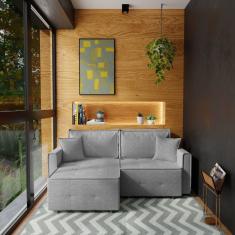 Sofá Cama Retrátil e Reclinável Onix 220 cm Scott Grafite