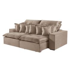 Sofá 5 Lugares Retrátil E Reclinável M-144 Veludo Martins Bege