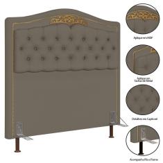 Cabeceira Cama Box Casal King 195cm Com Calçadeira Baú Areia