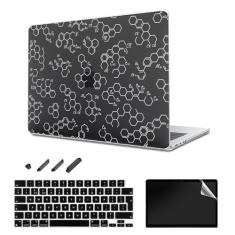Capa para MacBook Air de 15,3 polegadas lançada em 2023 e 2024 (modelo A2941 M2) com tela retina, capa rígida de plástico e película de teclado e protetor de tela, folha de janela -B2 (fórmula de