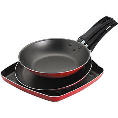 Conjunto 3 Peças Garlic, Tapioqueira, Frigideira e Grill, Vermelho, Brinox