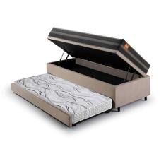 Bicama Box Baú Solteiro Suede Bege 88x188 Com Colchão Bogotá Molas Ult