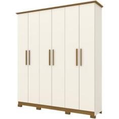 Guarda Roupa Cover 6 Portas Off White/Nature - Henn