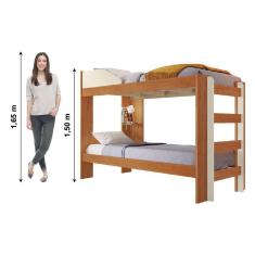 Beliche Solteiro Malta Para Colchão Até 0,88m Conquista Móveis Cinamo/off