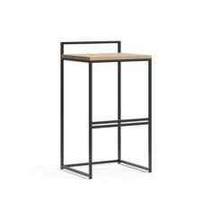 Banqueta Detail Madeira Várias Cores Base Aço Dourado Tam: G - Datelli