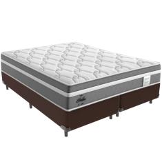 Cama Box Marrom e Colchão Berlim Molas Ensacadas Queen Probel