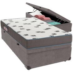 Cama Box Baú e Colchão Light Espuma D33 Solteiro Ortobom