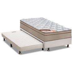 Cama Box c/Auxiliar Solteiro: Colchão Castor Bonnel Revolution + Base crc Courano Black(88x188)