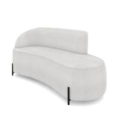 Sofá 3 Lugares Orgânico 180cm Pé Ferro Preto Morgan Bouclê Cinza D03 -