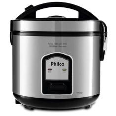 Panela Elétrica De Arroz Philco Ph5 Visor Glass 400w Com Capacidade De 5 Xícaras Preto Com Inox 110v