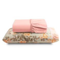 Jogo De Cama Lençol Solteiro Minuano 100% Algodão 2 Peças - Rosê