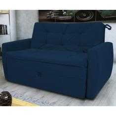 Sofá Cama Para Sala De Estar Hiro Suede Azul