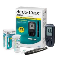 Medidor de Glicose Accu-chek Active Completo com 50 Tiras