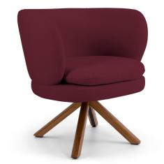 Poltrona Decorativa Melissa Base Giromad Giratória Veludo Marsala Domi Móveis