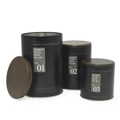 Conjunto de Latas Potes de Metal para mantimentos 3 Peças COR:PRETO